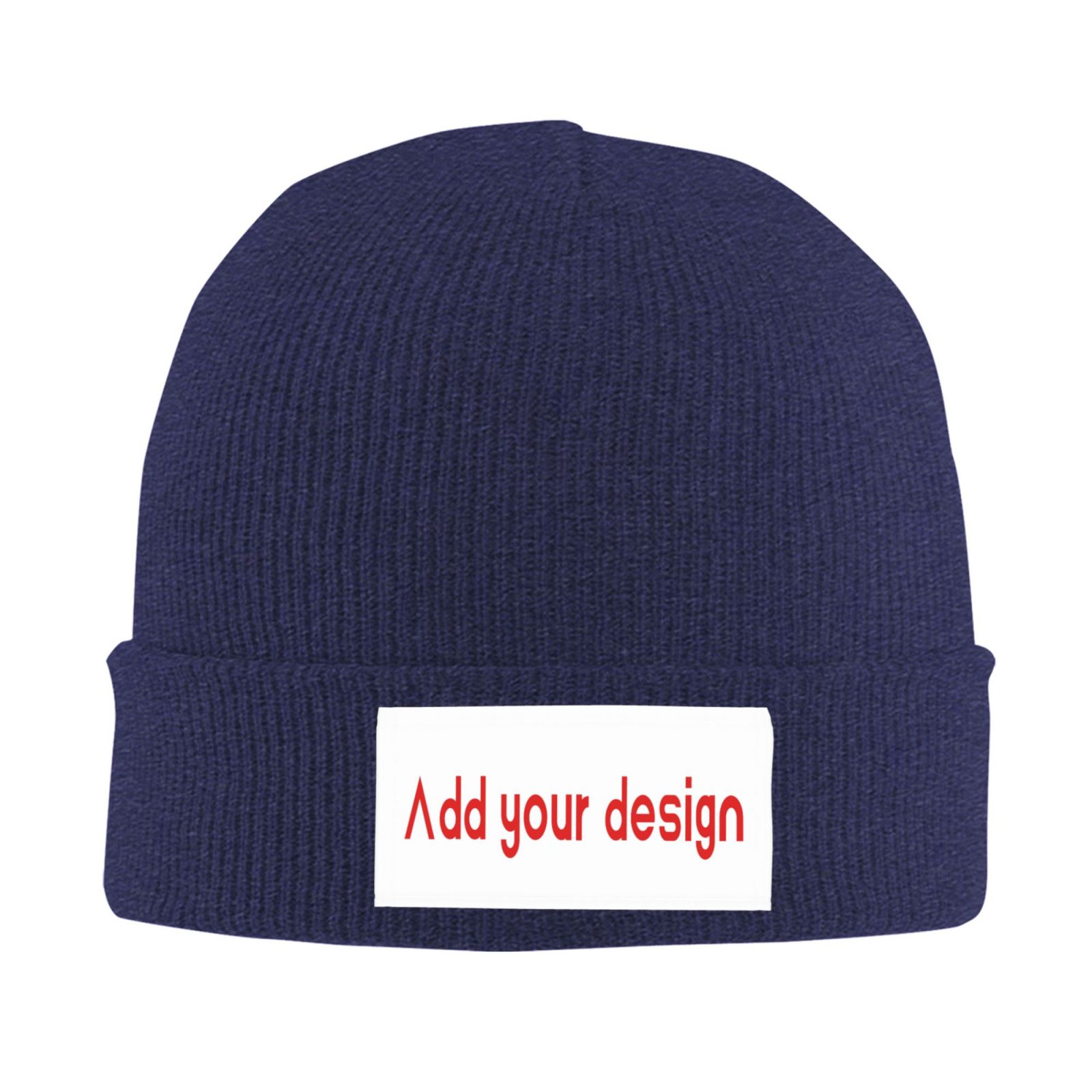 Beanie Cuffed Knit - Custom Beanie Hat Personalized Knit Winter