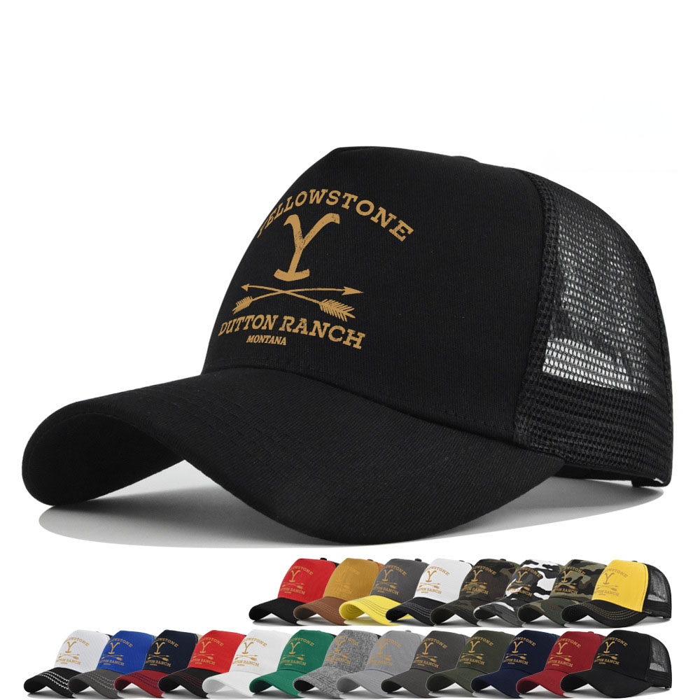Trucker Cap Mesh - Summer Yellowstone Dutton Ranch Hat Cross