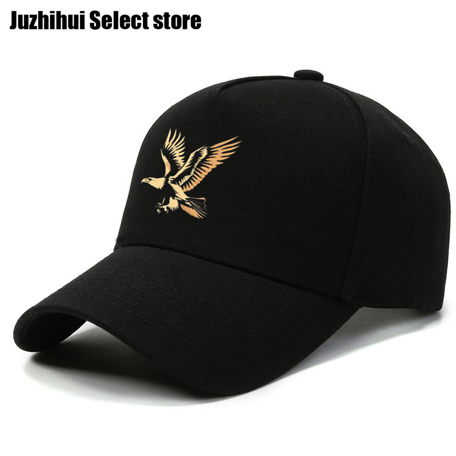 Corduroy Cap 5 Panel - Fashion Eagle Print Hut, Unisex Baseball