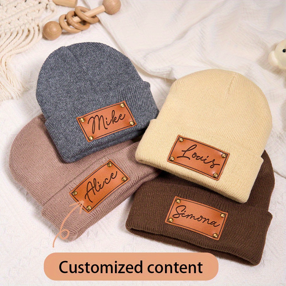 Custom Leather Patch Beanie Cu - đánh giá và giá Beanie Cuffed Knit