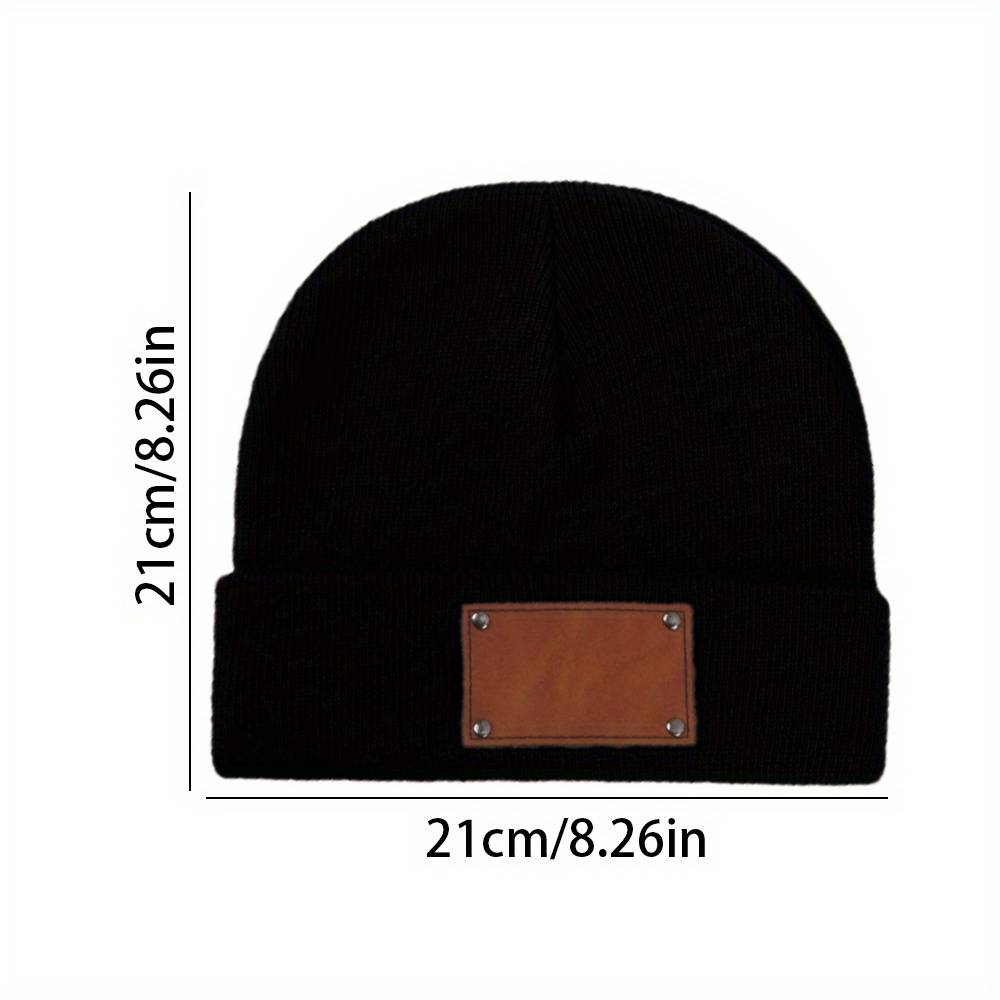 Custom Leather Patch Beanie Cu - đánh giá và giá Beanie Cuffed Knit